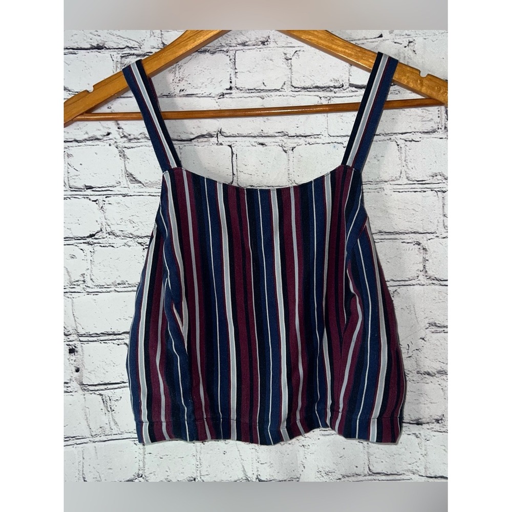 Hollister Striped Cropped Boho Tank Top Size Large